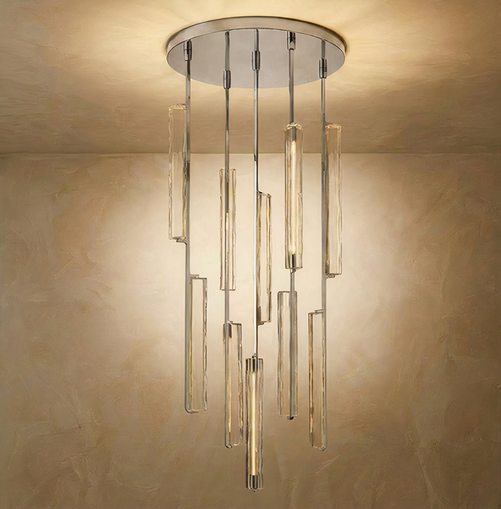 Inspired Audubon Style Crystal Round Chandelier Polished Nickel