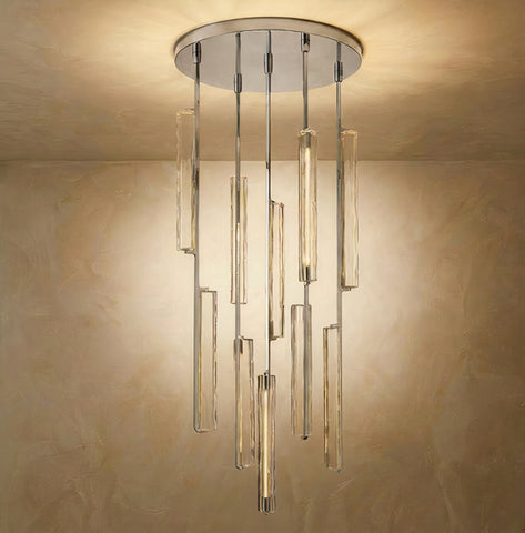 Inspired Audubon Style Crystal Round Chandelier Polished Nickel