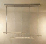 Inspired Audubon Style Crystal 3-Bar Linear Chandelier 60.5" - Stainless Steel