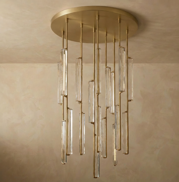 Inspired Audubon Style Crystal Round Chandelier 40.5" - Gold