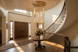 Inspired Audubon Style Crystal Round Chandelier 40.5" - Gold in Elegant Room