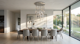 Inspired Audubon Style Crystal Round Chandelier 40.5" - Stainless Steel in Elegant Room
