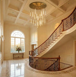 Inspired Audubon Style Crystal Round Chandelier 56.5" - Gold in Elegant Room