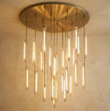 Inspired Audubon Style Crystal Round Chandelier 56.5" - Gold