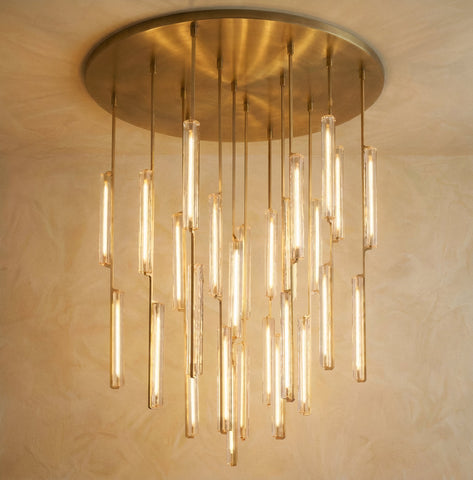 Inspired Audubon Style Crystal Round Chandelier 56.5" - Gold