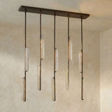 Inspired Audubon Style Crystal Linear Chandelier 54.5" - Black