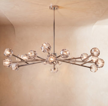 Inspired Boule de Cristal Style 60 Inch Round Crystal Sphere Chandelier Polished Nickel - Main Product View