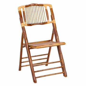 Synthetic Bamboo Folding Chair with Steel-Core Frame
