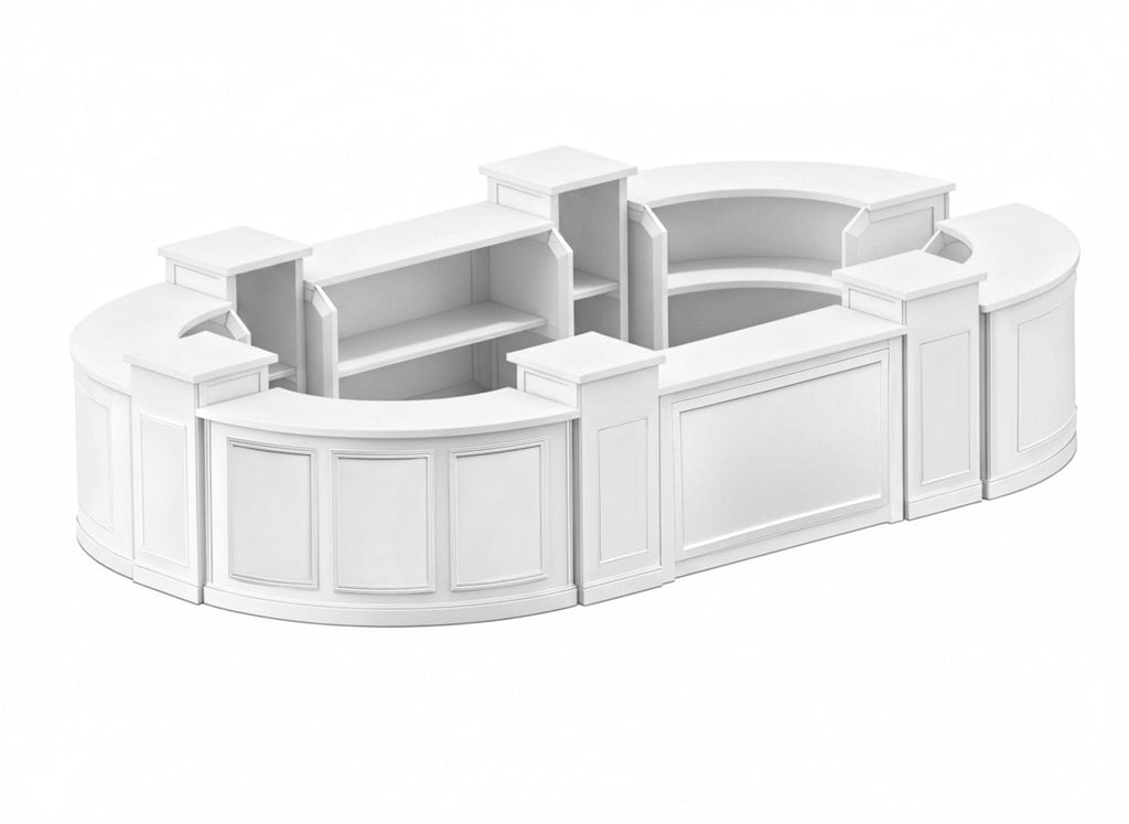 50' Portable Folding Bar - 11 Piece Set Three Panel Front - Long Island