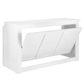 Scratch and Dent 6' White Portable Folding Bar with HPL Reversible Front, Top & Shelf