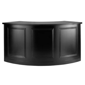 Scratch and Dent 7' Black 3 Panel Quarter Round Serpentine Bar with HPL Top