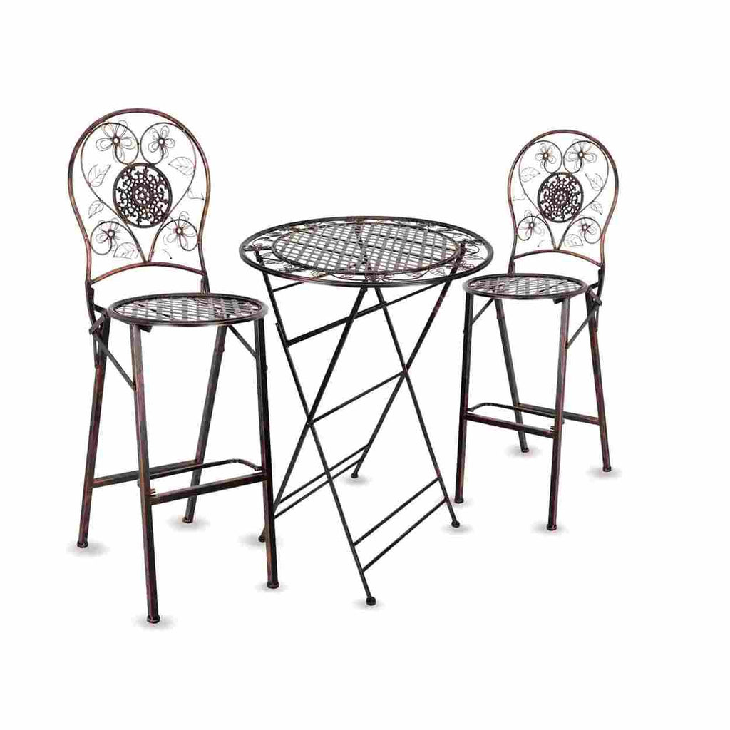 Barcelona Bistro Set in includes 32" Cocktail Table and 2 Round Barstools