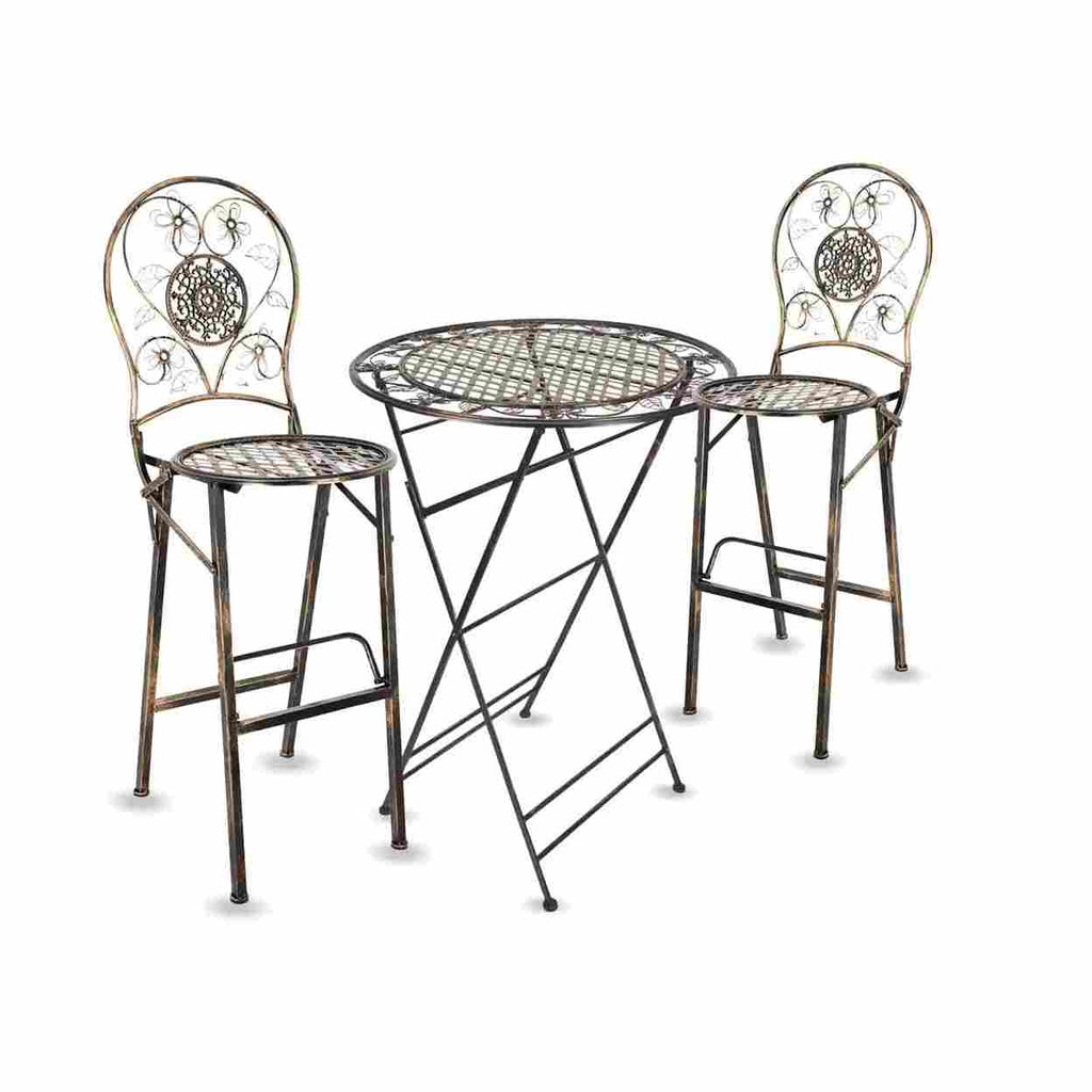 Barcelona Bistro Set in includes 32" Cocktail Table and 2 Round Barstools