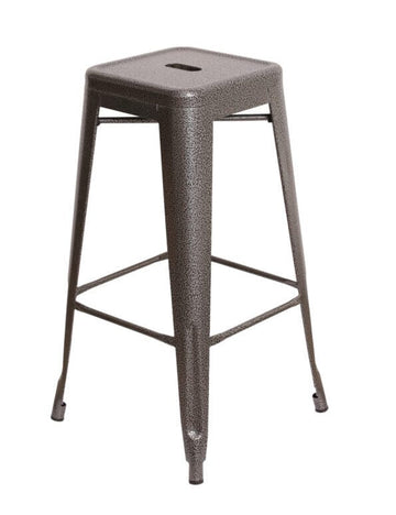 Hammered Gray Tolix Style Metal Stool