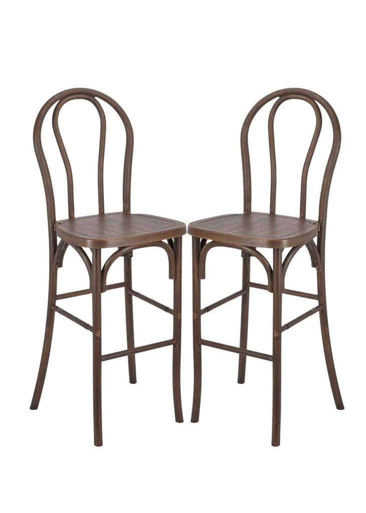 Resin Steel-Core Bentwood Barstool - 2 Pack