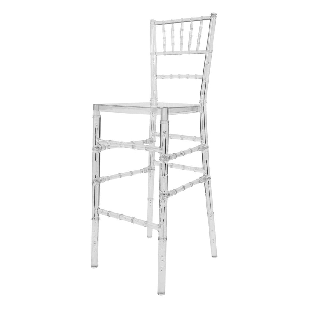 Clear Resin Crystal-Clear Ballroom 30" Standard Bar Height Bar Stool - 4 Pack