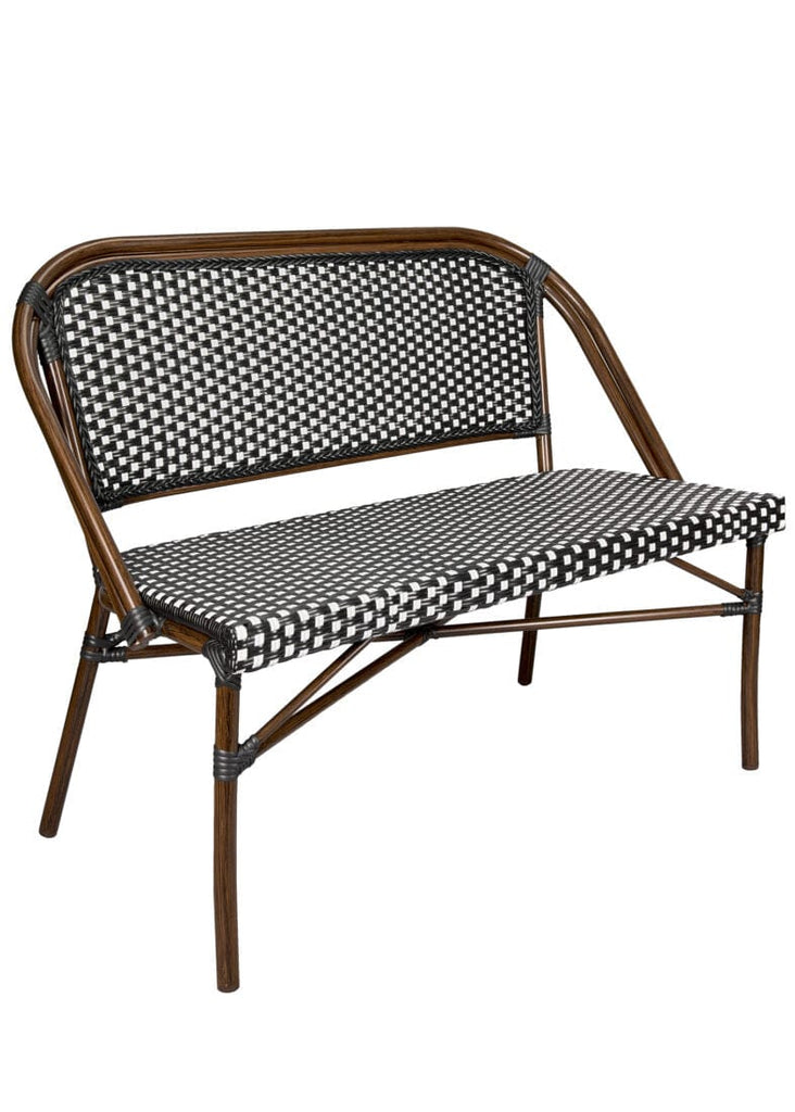 on Dark Frame Bistro Bench Loveseat