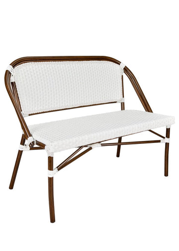 on Dark Frame Bistro Bench Loveseat