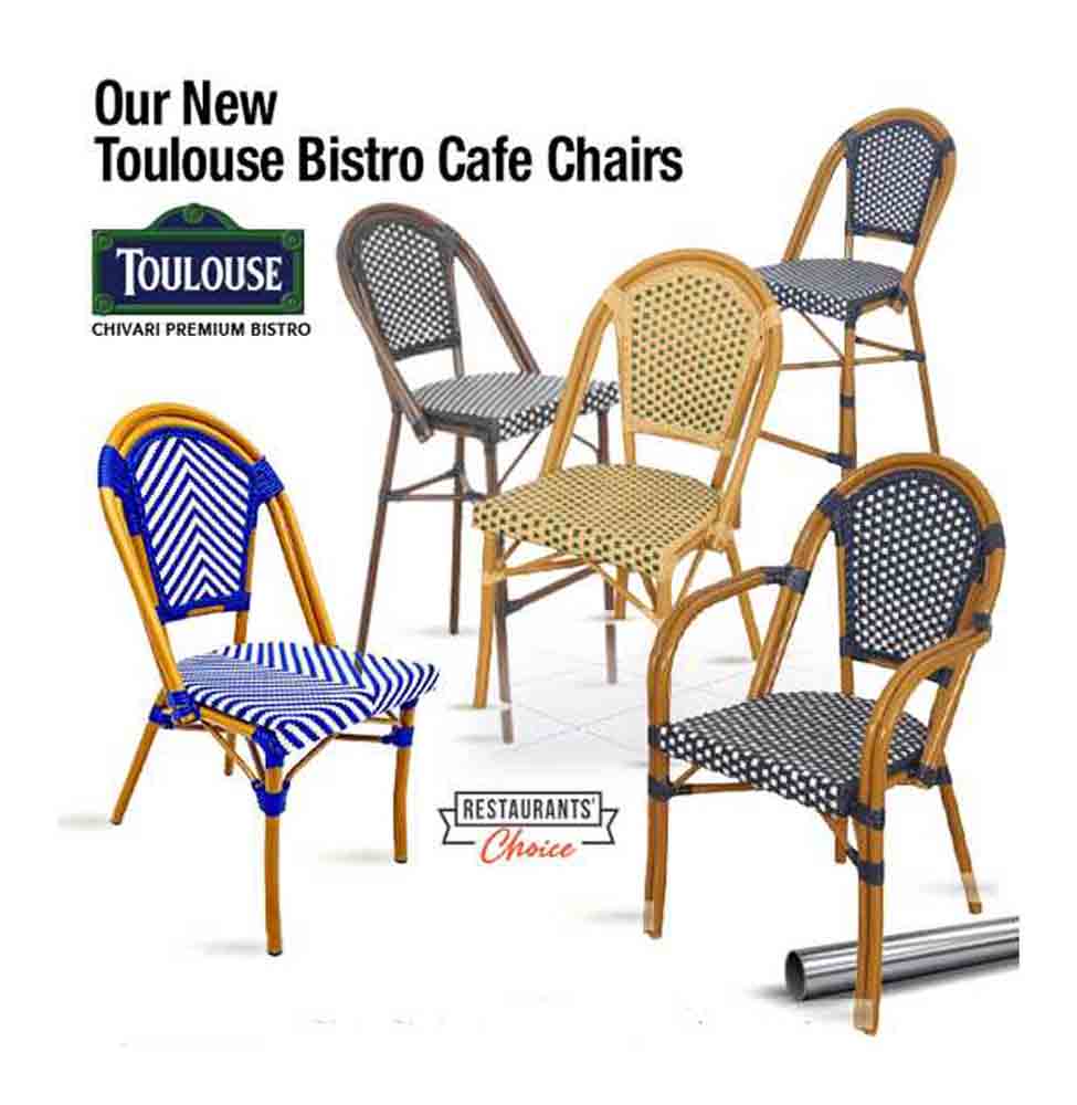 Scratch and Dent Black and White French Bistro Chair Patio Dining with Arms