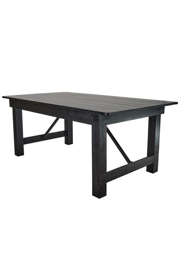 72″ x 40″ (6 Foot ) Black Rectangle Straight Leg Straight Leg Wood Farm Table