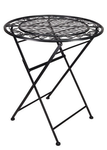 28" Rustic Matte Black Barcelona Bistro Table