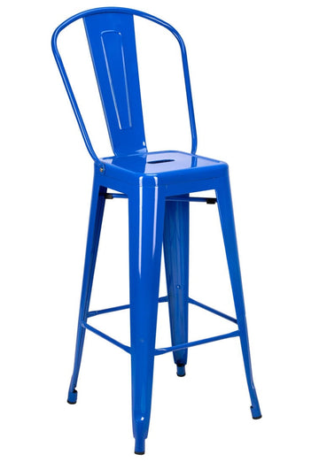 Tolix Style Metal Barstool with Back