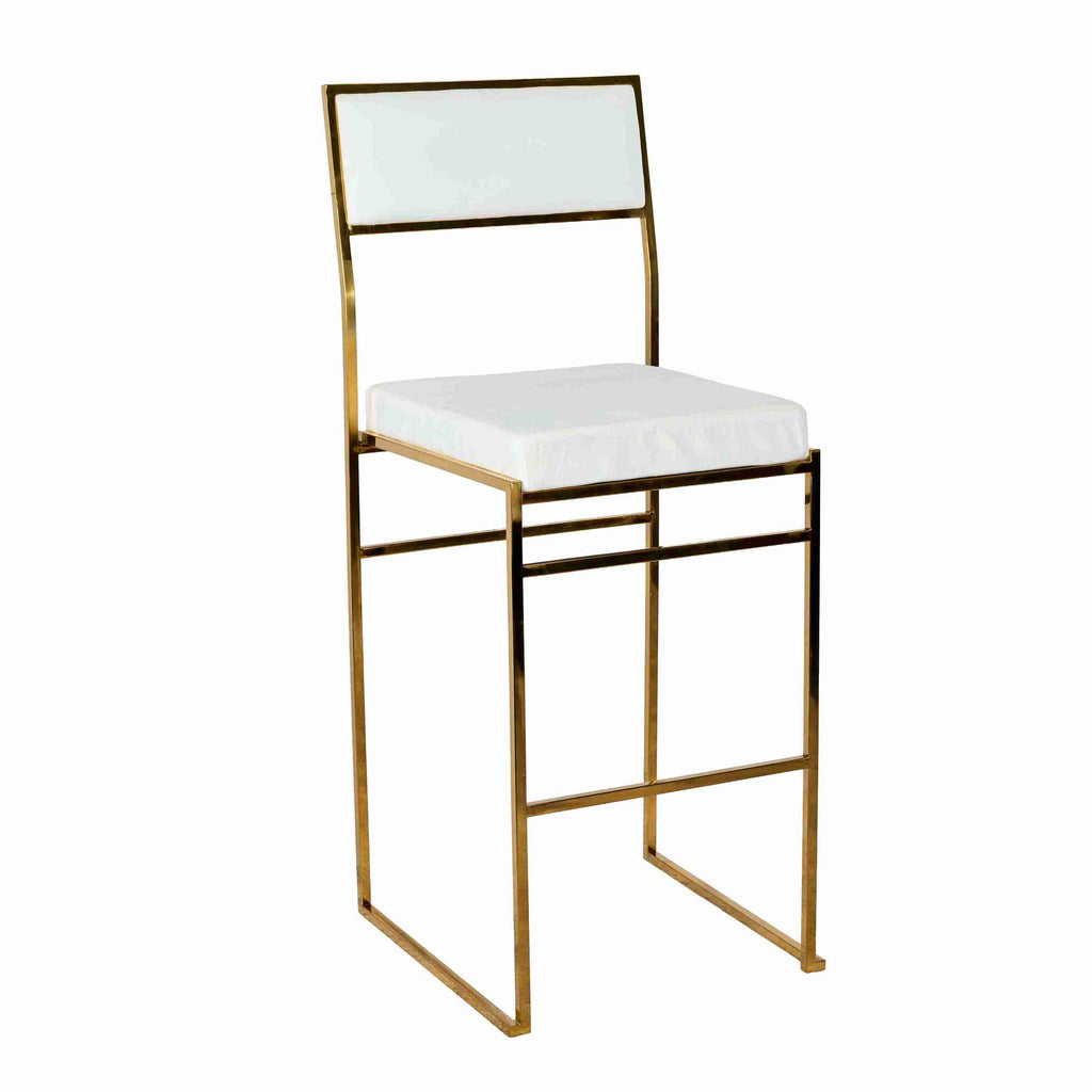 Melissa Barstool in Stainless Steel Frame with Cushion Seat and Back