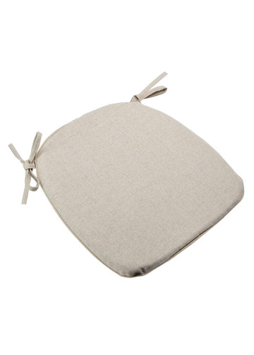 Beige Tweed 1.5" Thick Cross Back Cushion with Tie Straps