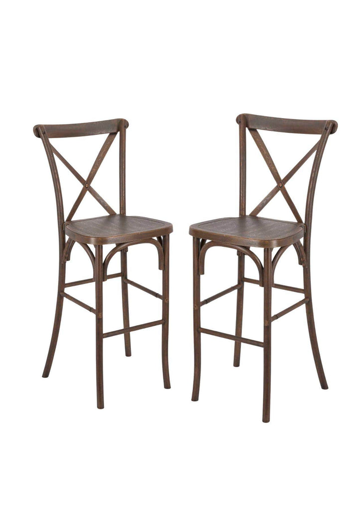 Resin Steel-Core Cross Back Barstool - 2 Pack