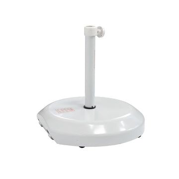 White 75 lbs Umbrella Base with Steel Casing & Casters for Easy Mobility