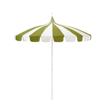 Macaw 8.5' Pagoda Series Fabric Patio Umbrella with White Aluminum Pole and Push Lift