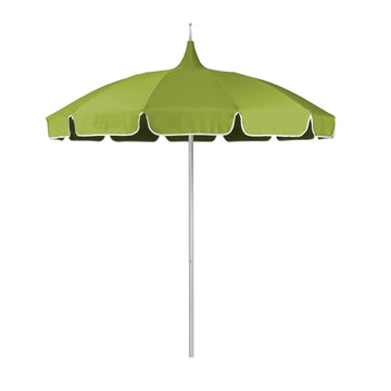 Macaw 8.5' Classic Commercial Fabric Patio Umbrella with White Aluminum Pole and Push Lift