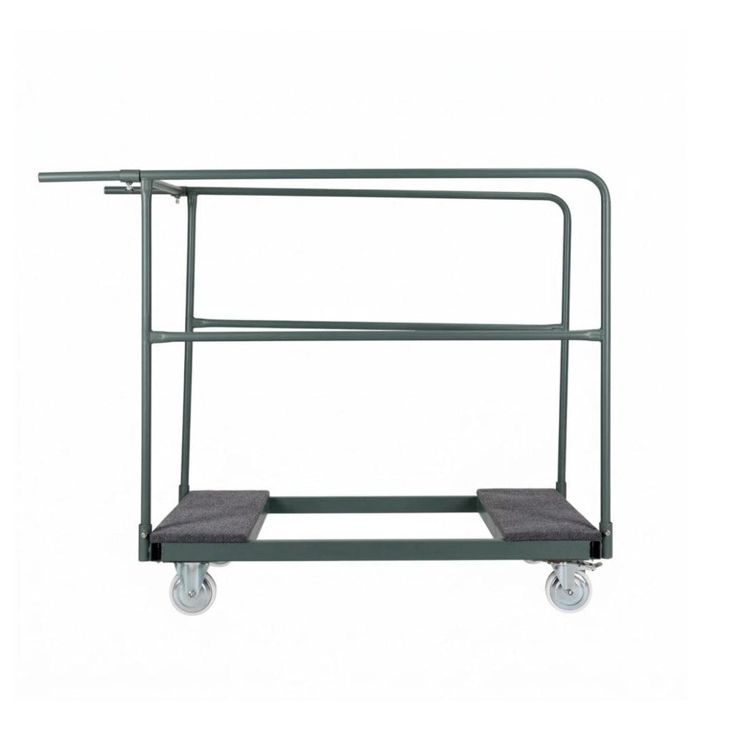 10 Plywood 72" x 30" (6 Foot) Rectangle Folding Tables with Vinyl Edge + Steel Banquet Table Cart