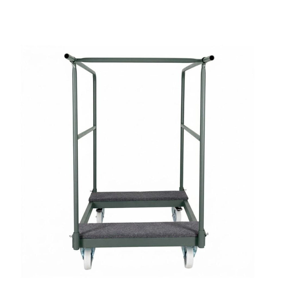 10 Plywood 72" x 30" (6 Foot) Rectangle Folding Tables with Metal Edge + Steel Banquet Table Cart