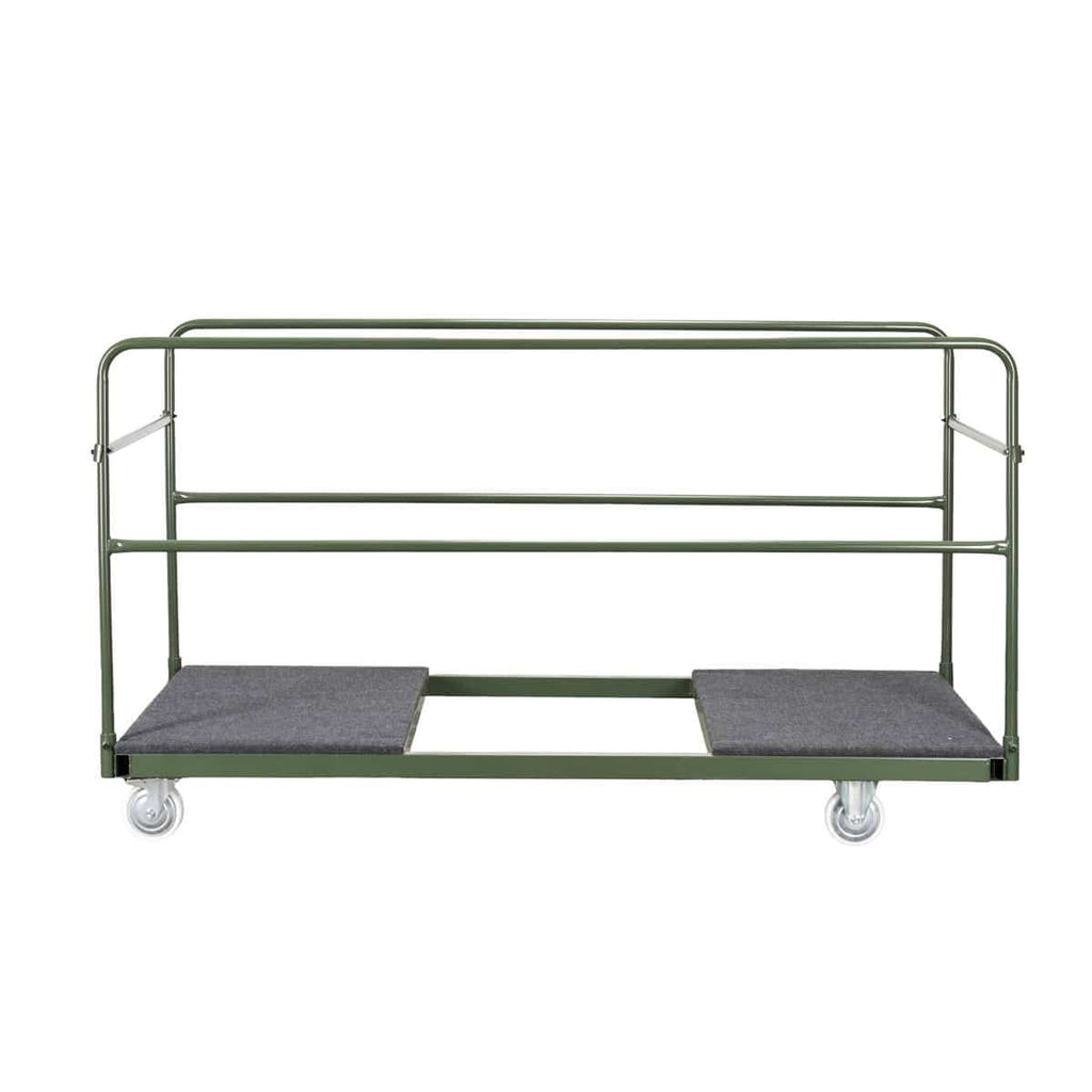 10 Plywood 48" (4 Foot) Round Folding Tables with Metal Edge + Extra Large Steel Banquet Table Cart