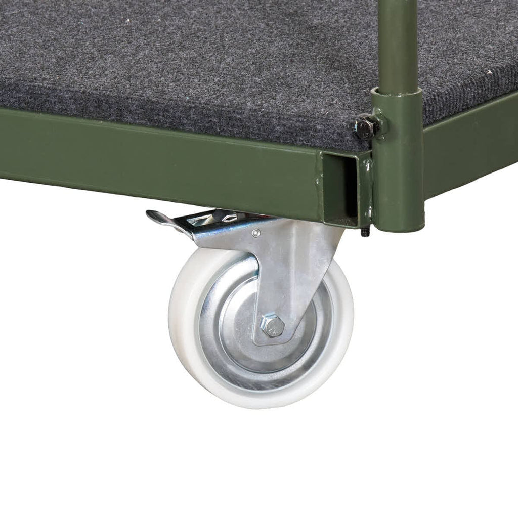 8 Plywood 96" x 30" (8 Foot) Rectangle Folding Tables with Vinyl Edge + Extra Large Steel Banquet Table Cart