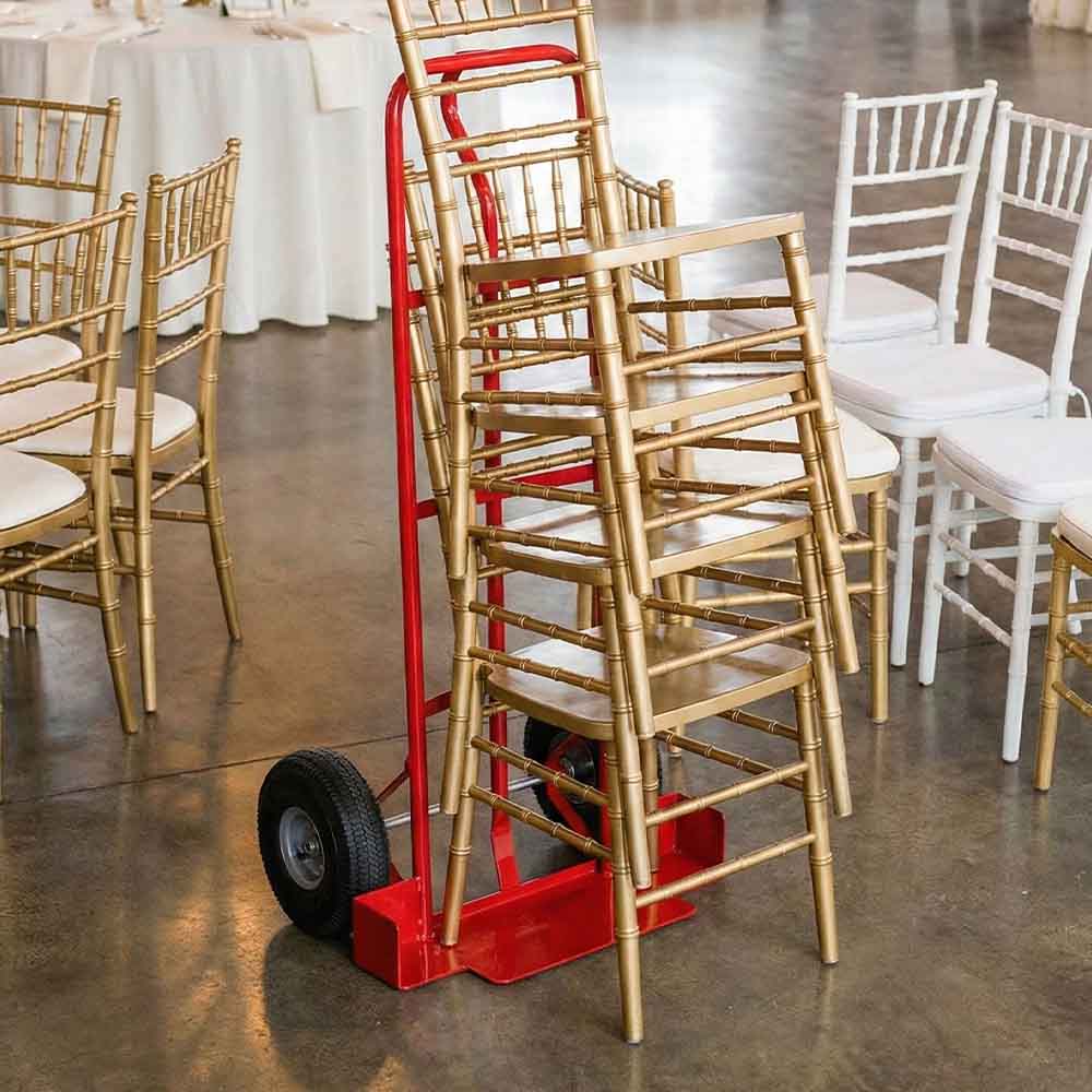 Steel Chair Stack Dolly for Ballroom, Church Chair, Banquet, Cross Back and Other Stacking Chairs - up to 7 chairs