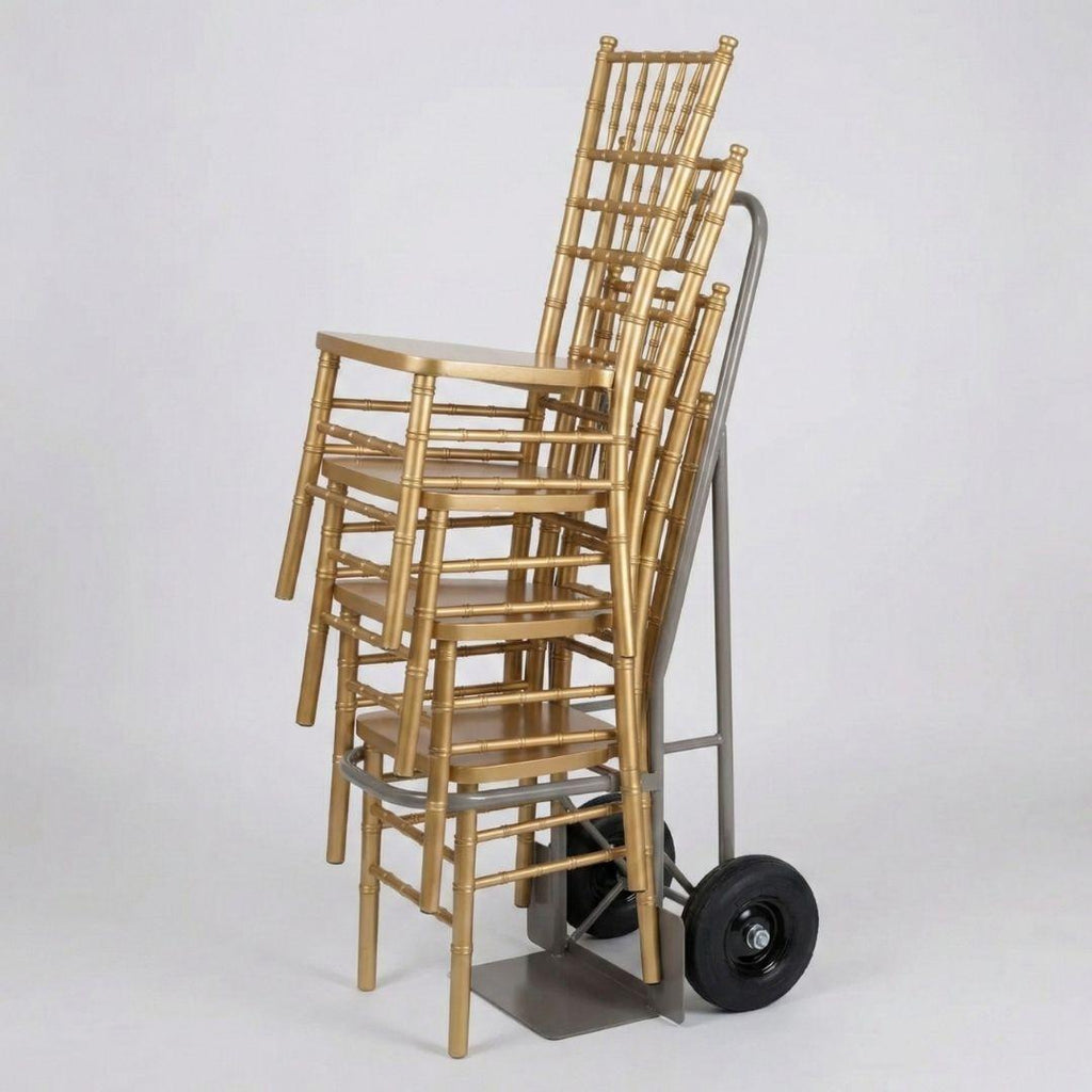 Gray Space Saving Ballroom Chair Steel Stack Dolly - up to 7 chairs