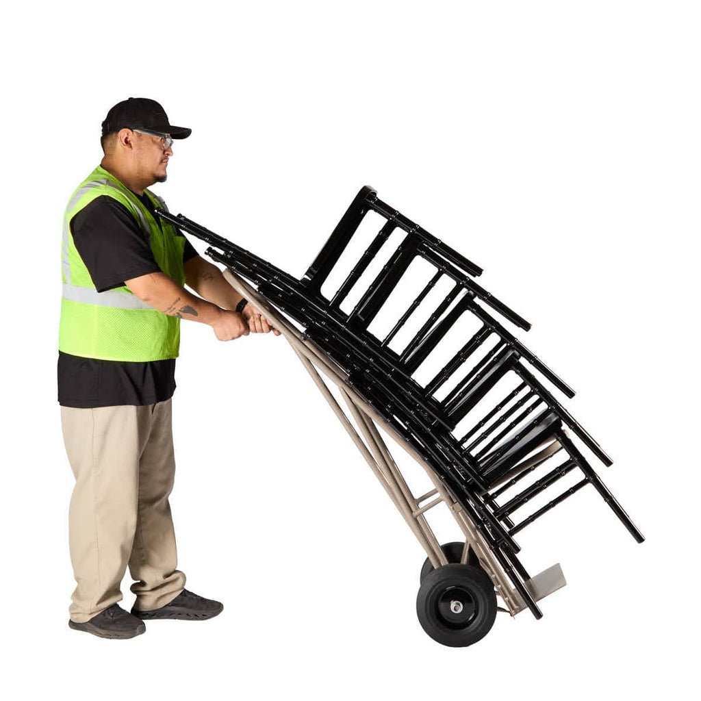 Gray Space Saving Ballroom Chair Steel Stack Dolly - up to 7 chairs