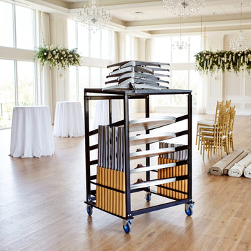 10 Metal 36" (3 Foot) Round Cocktail Table Kits + Steel Table Cart
