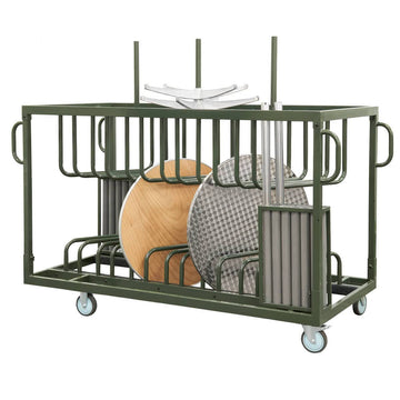 Cocktail Table Cart for 24" to 36" Tables, Holds up to 12 Tables