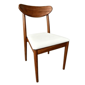 Chestnut Wood Antler Chair with White Vinyl Cushion