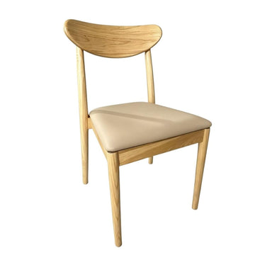 Natural Wood Antler Chair with Taupe Vinyl Cushion