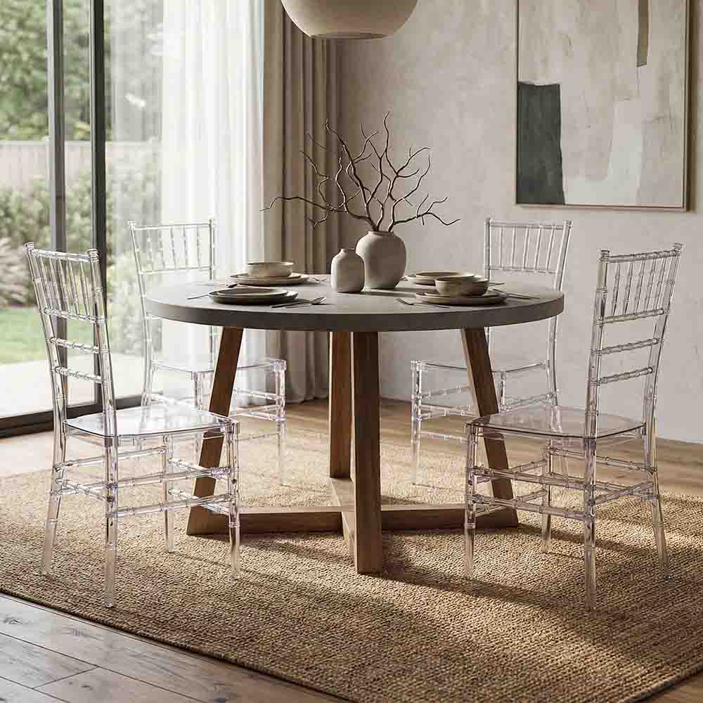 Clear Resin Crystal-Clear Ballroom Chair 4 Chair Bundle Some Assembly Required