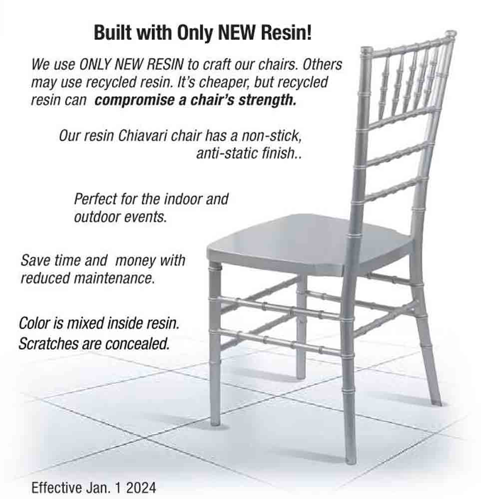 Silver Heavy-Duty Resin Ballroom Chair