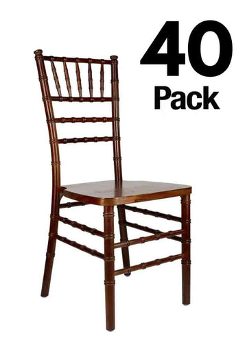 40 Chair Pack Fruitwood Medium Brown Heavy-Duty Wood Ballroom Chair