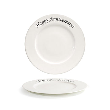 10.62" Round Rim Plate - Happy Anniversary - Case of 6