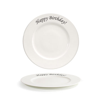 10.62" Round Rim Plate - Happy Birthday - Case of 6