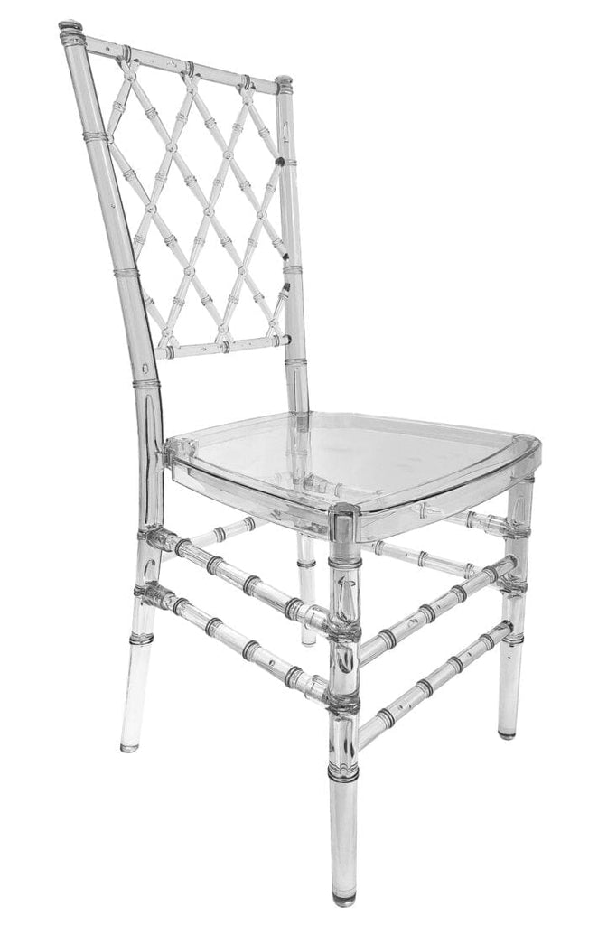 Clear Resin Crystal-Clear Diamond Back Chair - 2 Pack