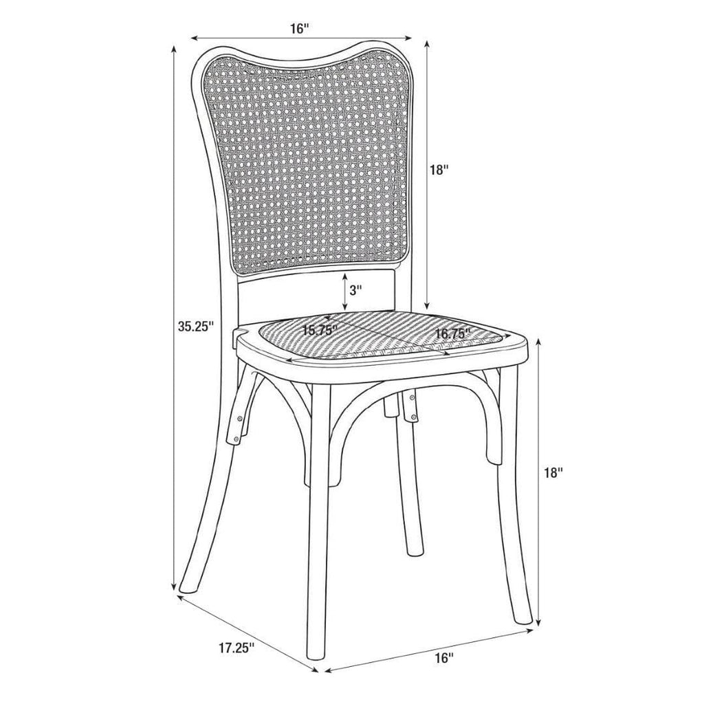 Natural Washed Emma Resin Chair with Natural Cane Back and Rattan Seat